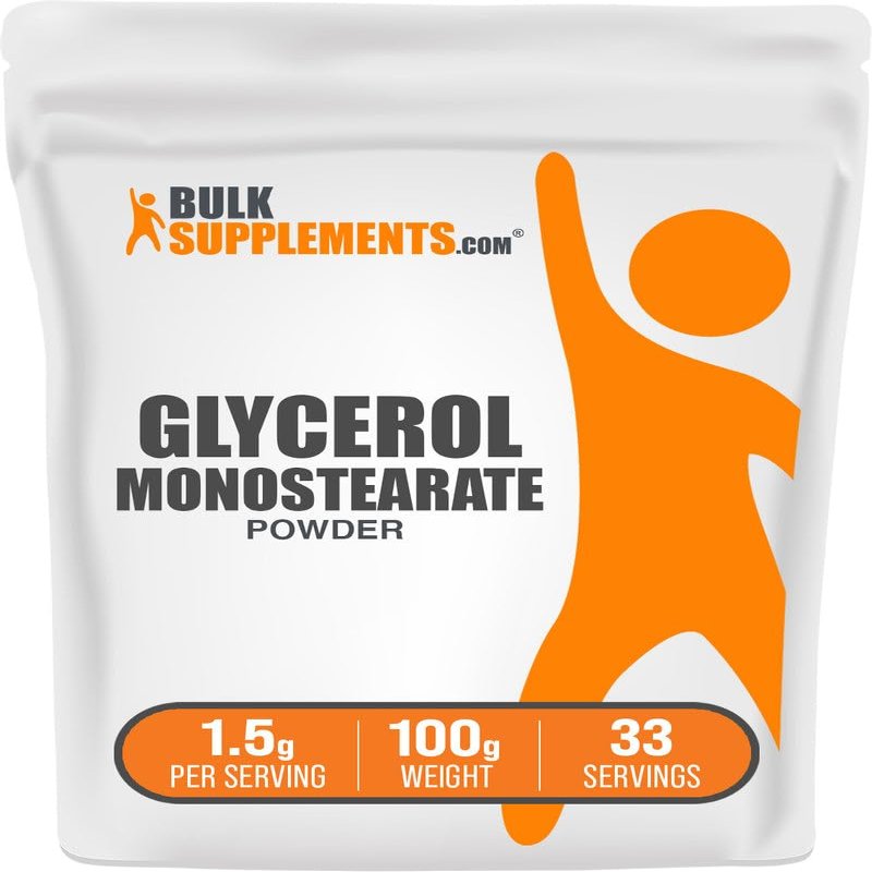 BulkSupplements.com Glycerol Monostearate Powder - Glycerol Supplement, GMS Powder - Unflavored, Food Grade & Gluten Free, 1.5g per Serving, 100g (3.5 oz) (Pack of 1)