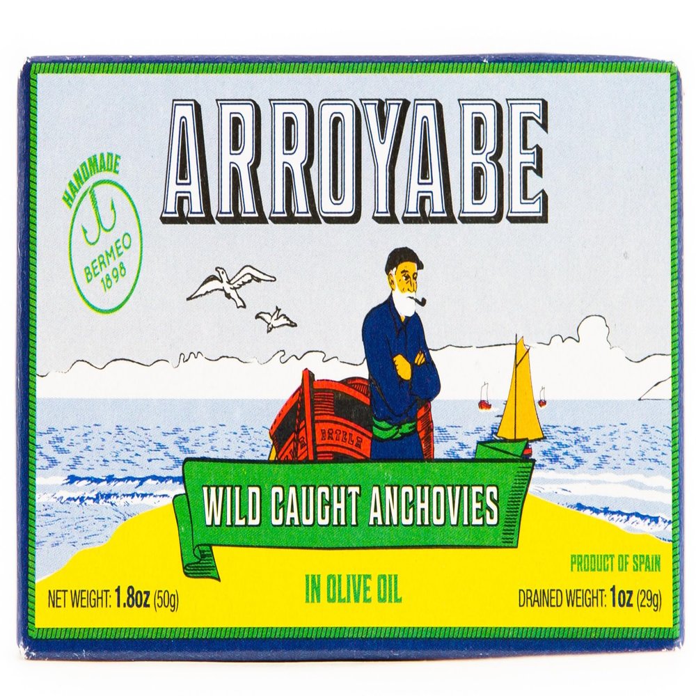 Arroyabe Anchovies in oil, 1.76-Ounce Cans (Pack of 5)