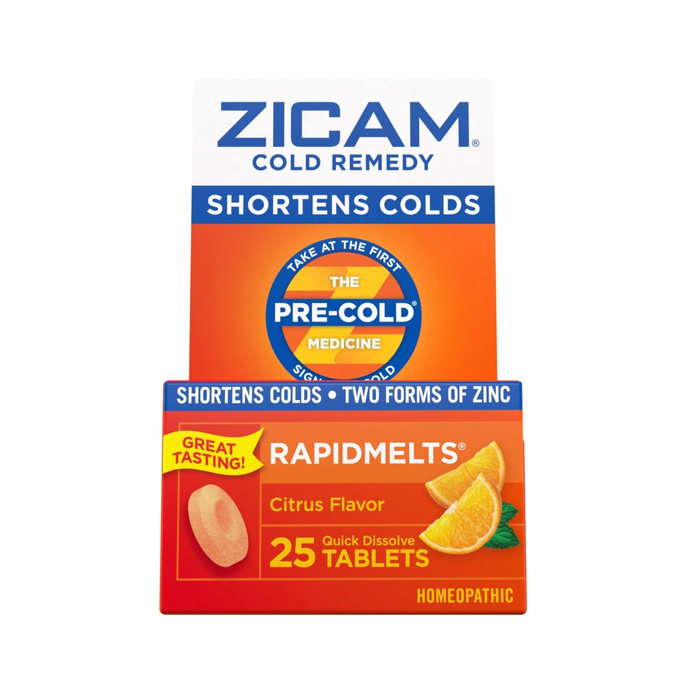 Zicam Zinc Cold Remedy RapidMelts Quick-Dissolve Tablets Lemon-Lime Flavor with Echinacea 25ct