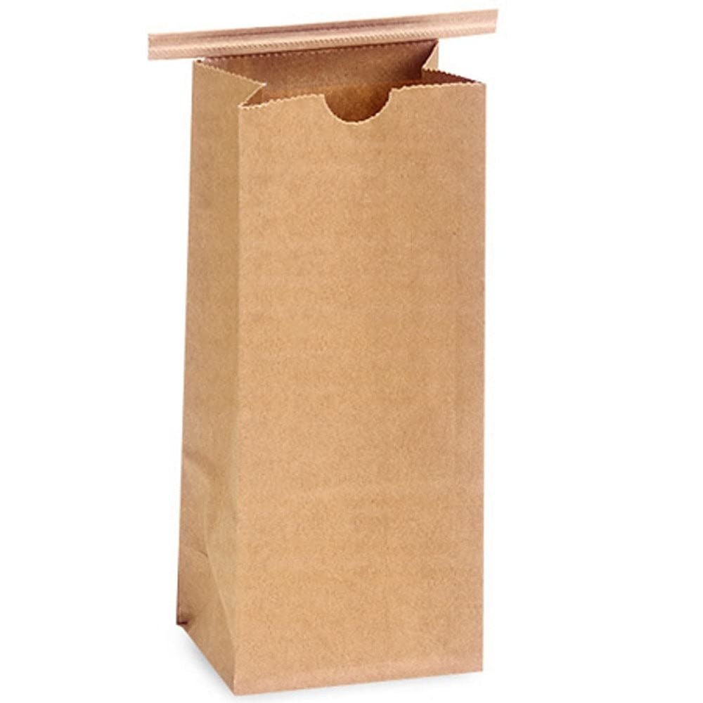 Sophie's Favors 1 lb Kraft Tin Tie Coffee Bags - 4 1/4in. X 2 1/2in. X 10 1/2in. - Pack of 400