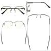Eyekepper Blue Light Blocking Reading Glasses Bendable Titanium Memory Readers Half-Rim Computer Glasses, Light Amber Tinted Lenses (Black,+0.50) view 2