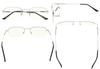 Eyekepper Blue Light Blocking Reading Glasses Bendable Titanium Memory Readers Half-Rim Computer Glasses, Light Amber Tinted Lenses (Silver,+2.25) view 2