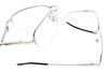 Eyekepper Blue Light Blocking Reading Glasses Bendable Titanium Memory Readers Half-Rim Computer Glasses, Light Amber Tinted Lenses (Silver,+2.25) view 3