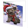 Winterland Wonderland Cairn Terrier Puppy Dog in Christmas Holiday Scenic Background Note Card (10) view 1