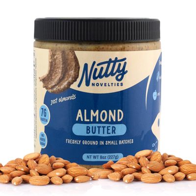 Nutty Novelties Classic Almond Butter - High Protein, Sweet Nut Butter - No Added Sugar - All-Natural, Pure Almond Butter Free of Cholesterol & Preservatives - Vegan Nut Butter - 8 Ounces