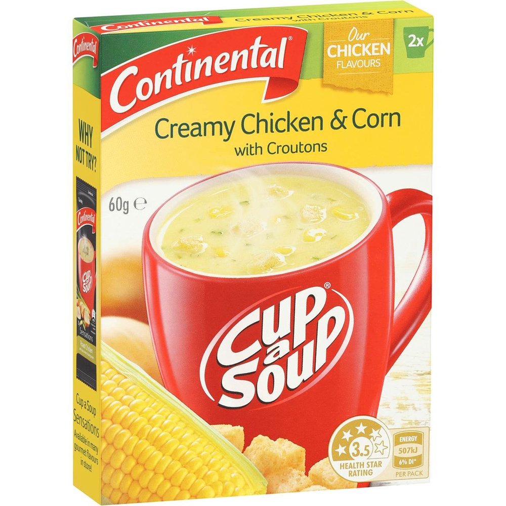 Continental Cup-a-soup Croutons Creamy Chicken & Corn 60g