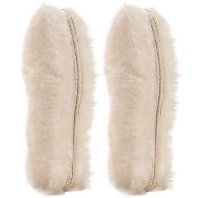 [2 Pair]Real Pure Sheepskin Luxury Insoles Sheepskin Lambswool Blended Shoe Insoles | Durable & Fluffy Perfect for Flat, Beige, [2-Pairs]US 9