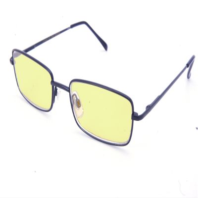 ColorViper basic square computer Amber tinted lenses reader Unisex spring temple Reading Glasses (matte dark blue metal/light amber tinted computer lenses, 3.00)