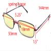 ColorViper basic square computer Amber tinted lenses reader Unisex spring temple Reading Glasses (matte dark blue metal/light amber tinted computer lenses, 3.00) view 2