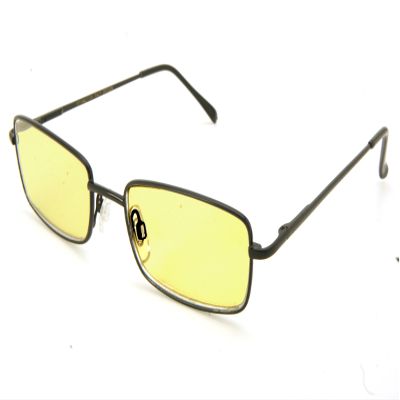 ColorViper basic square computer Amber tinted lenses reader Unisex spring temple Reading Glasses (matte black metal/light amber tinted computer lenses, 3.00)