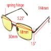 ColorViper basic square computer Amber tinted lenses reader Unisex spring temple Reading Glasses (matte black metal/light amber tinted computer lenses, 3.00) view 2