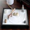 Nature's Mark Mini Zen Garden Kit for Desk with Rake, White Sand, Buddha Figure, Bridge Figure and River Rocks, Black Rectangle Base view 2