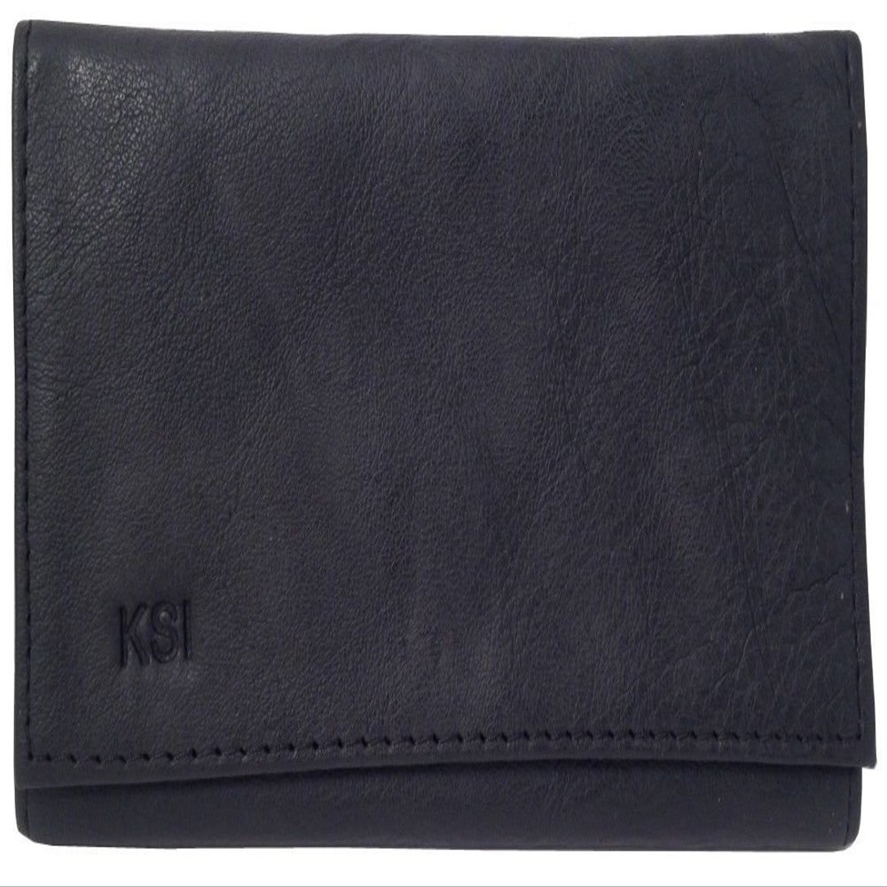 Black Leather Surgical Rubber Lined Tri-Fold Rollup Double Pocket Pipe Product Pouch