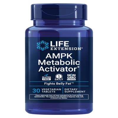 Life Extension AMPK Metabolic Activator*, Hesperidin, G. pentaphyllum, Fight unwanted Belly Fat, Target Overall Fat, Gluten-Free, Vegetarian, 1-Daily, Non-GMO, 30 Tablets