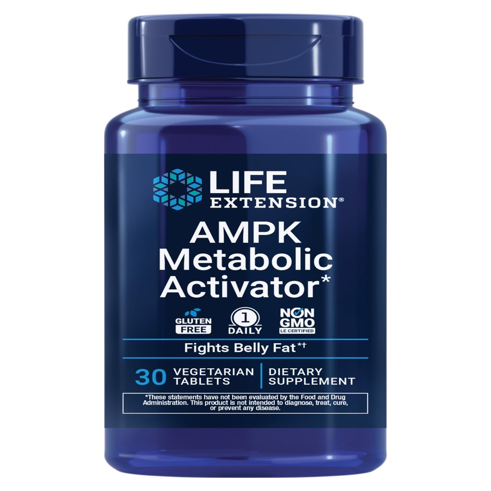 Life Extension AMPK Metabolic Activator*, Hesperidin, G. pentaphyllum, Fight unwanted Belly Fat, Target Overall Fat, Gluten-Free, Vegetarian, 1-Daily, Non-GMO, 30 Tablets
