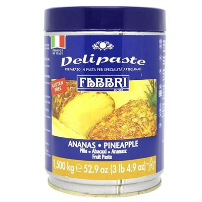 Fabbri Delipaste Pineapple, Flavoring Compound for Gelato, Ice Cream, Soft Serve, Pastry and Confectionary - 1 Tin of 3.3 lb