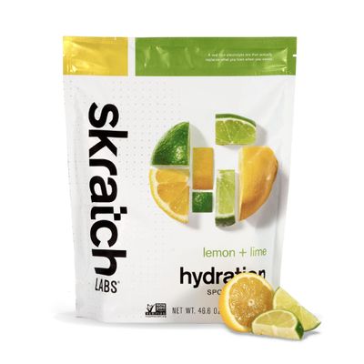 Skratch Labs Hydration Sports Drink Mix RealFruit Electrolyte Powder for Fast Hydration & Endurance | Lemon & Lime | 60 Servings | Vegan, NonGMO, Clean Ingredients