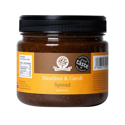Nutural World - Crunchy Hazelnut and Carob spread 35 Oz (1kg) - Great Taste Award Winner