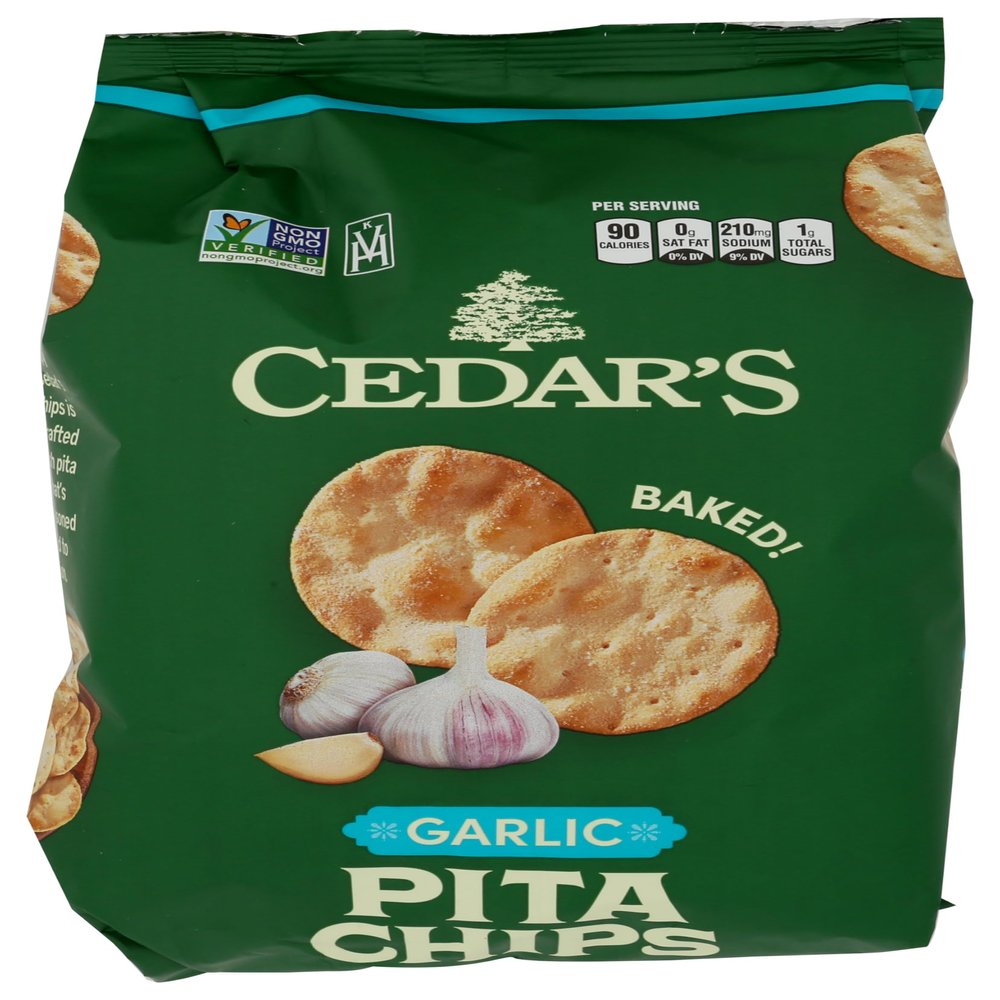 CEDARS MEDITERRANEAN FOOD Baked Garlic Pita Chips, 6 OZ