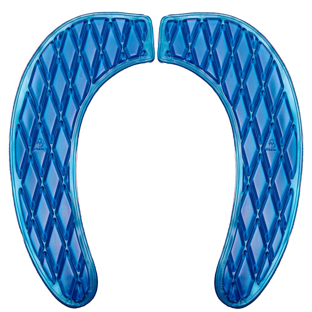 Morvat Gel Toilet Seat Cushion, Washable Padded Riser Cushion for Toilets & Commode Chair, Maximum Pain Relief Comfort & Support, Adhesive Raised Donut Pad for Elderly & Handicapped, Blue, Elongated