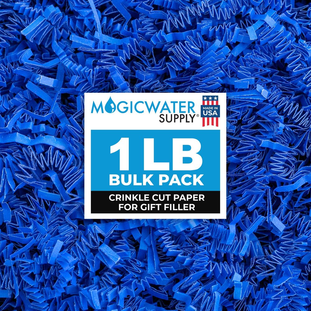 MagicWater Supply Crinkle Cut Paper Shred Filler-1LB Sky Blue-Decorative & Protective Packaging for Bridesmaid Gifts & Bridesmaid Proposal Gifts Holiday Stuffers Birthdays Wedding & Anniversaries
