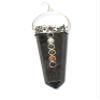 Jet Tourmaline Flat Chakra Pendant 2 inch Approx. Jet International Healing Spiritual Divine India Crystal Therapy Gift New Year Christmas Image is JUST A Reference view 1