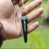 Jet Tourmaline Flat Chakra Pendant 2 inch Approx. Jet International Healing Spiritual Divine India Crystal Therapy Gift New Year Christmas Image is JUST A Reference view 3