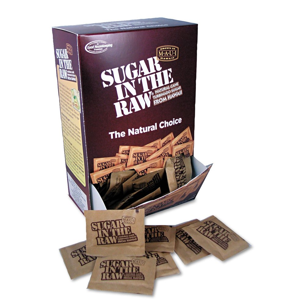 Sugar in the Raw Unrefined Sugar Made From Sugar Cane, 200 Packets/Box