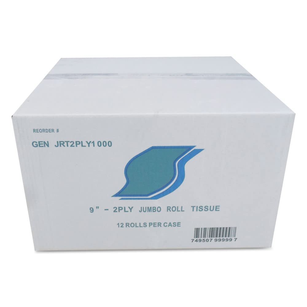 Jumbo Bath Tissue, 2-Ply, White, 9 In Diameter, 12/carton