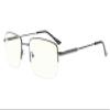 Eyekepper Half-Rim Reading Glasses-Blue Light Blocking-Reduced Eye Strain-Memory Computer Glasses Titanium Readers Men, Transparent Lenses (Gunmetal,+3.50) view 1