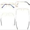 Eyekepper Half-Rim Reading Glasses-Blue Light Blocking-Reduced Eye Strain-Memory Computer Glasses Titanium Readers Men, Transparent Lenses (Gold,+2.50) view 2
