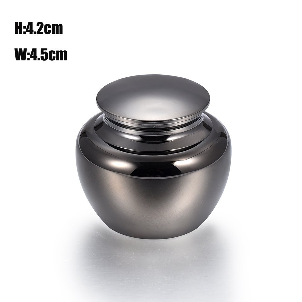 constantlife High Polish Stainless Steel 45mm Cremation Urns Handmade Funeral Small Urn Locket (Gun Metal)