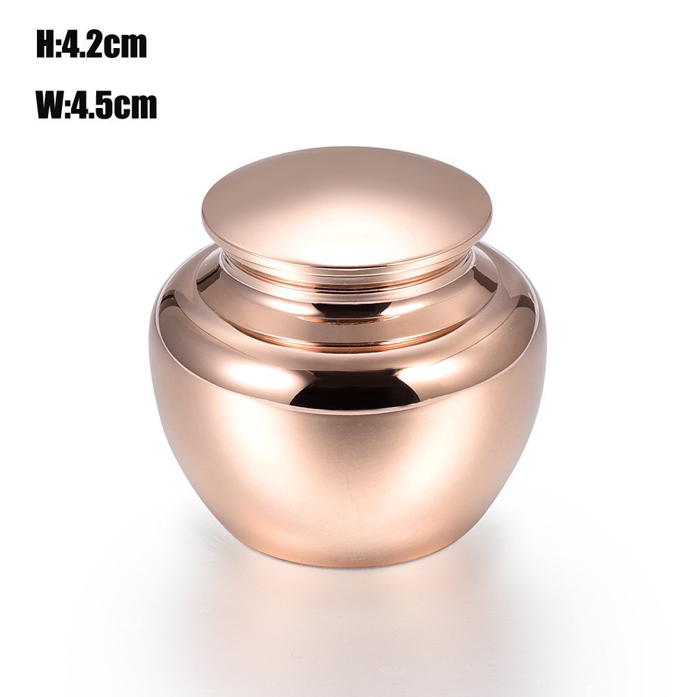 High Polish Stainless Steel 45mm Cremation Urns Handmade Decor Small Urns (Rose Golden)