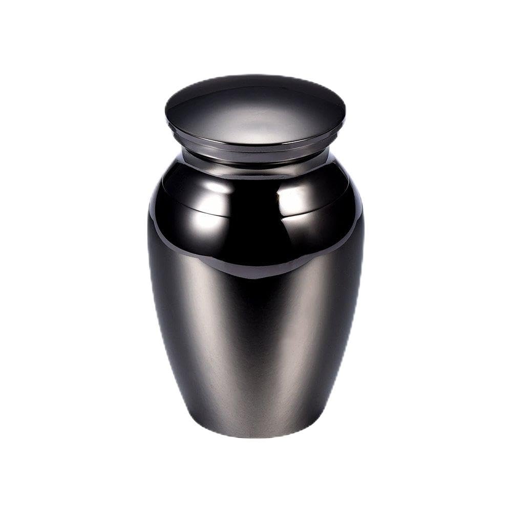 constantlife Custom Engrave Cremation Urns for Human Ashes -Stainless Steel Small Keepsake Funeral Urns Lockets (Black)