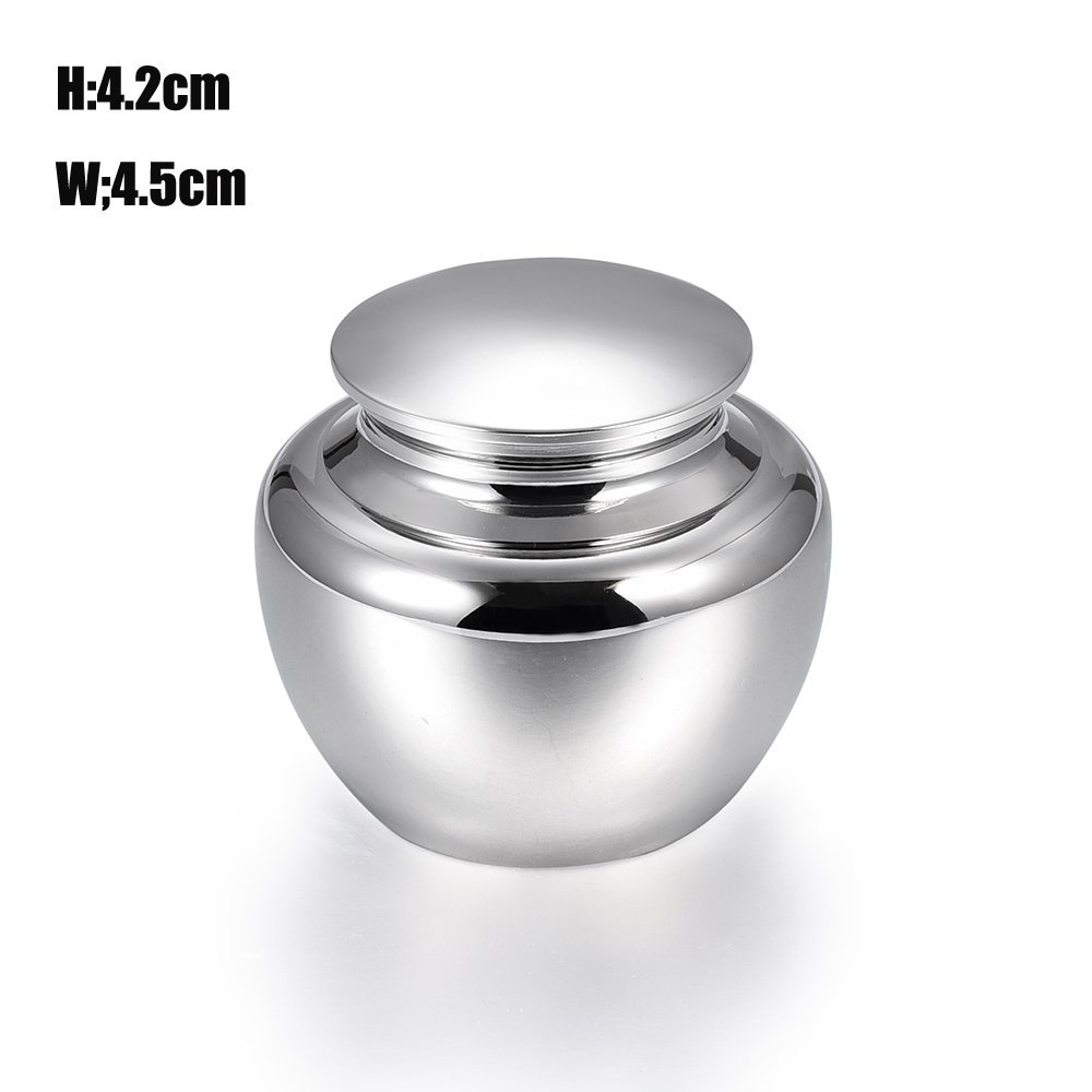 constantlife High Polish Stainless Steel 45mm Cremation Urns Handmade Funeral Small Urn Locket (Silver)