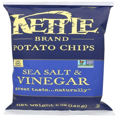 Kettle Foods, Potato Chips, Sea Salt & Vinegar, 5 oz (142 g)(Pack of 3)
