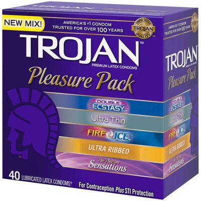 Trojan Pleasure Pack, Assorted Condoms, 40 Count