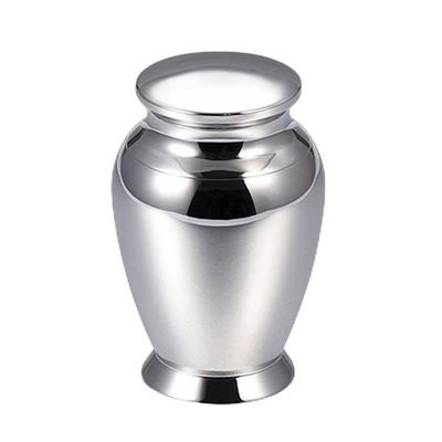 Customize Engrave Stainless Steel Cremation Keepsake Urns-Handcraft Small Decorate Urn Hold Ashes (Silver)
