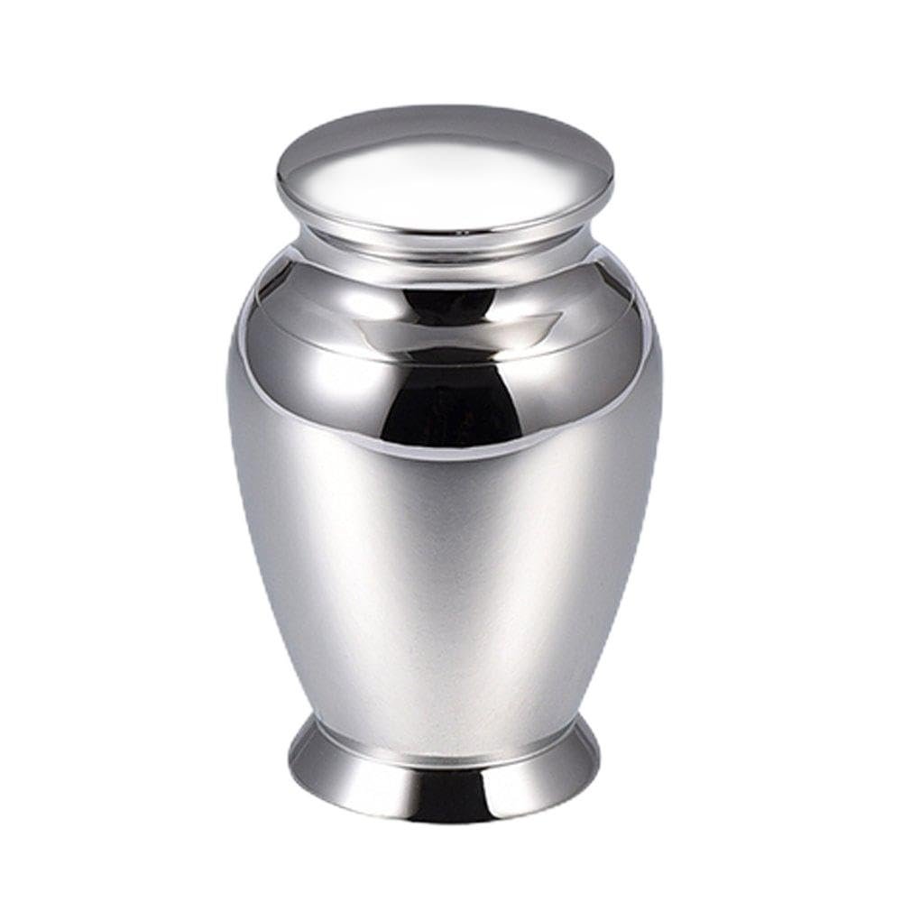 Customize Engrave Stainless Steel Cremation Keepsake Urns-Handcraft Small Decorate Urn Hold Ashes (Silver)
