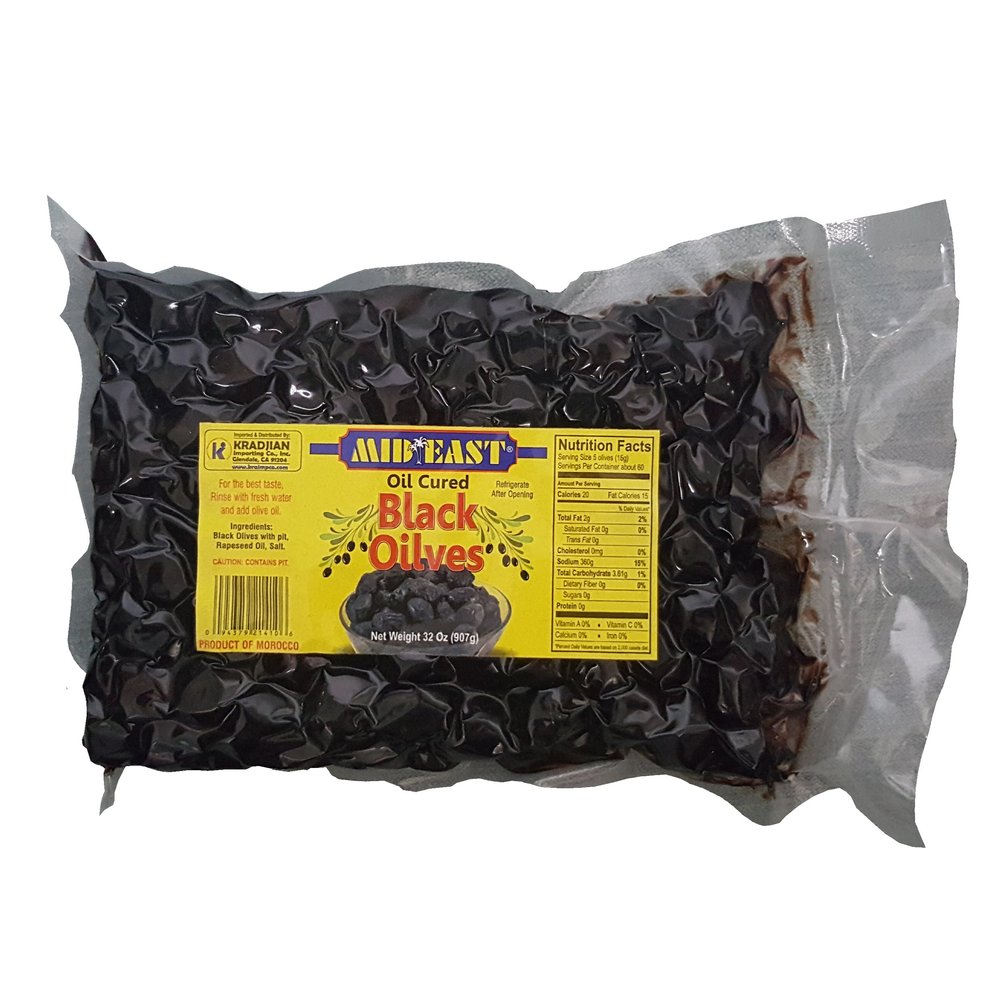 Mid East Oil Cured Moroccan Black Olives 32oz (907g) (1 Pack)