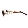 Newsight Brown Large Full Frame Diamonds Flowers Reading Glasses Clear Lens view 2