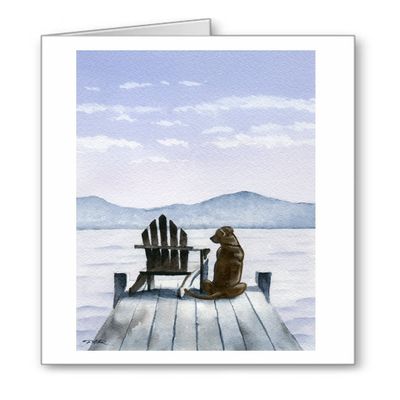 DJ Rogers Fine Art Chocolate Lab - Set of 10 Chocolate Lab Note Cards With Envelopes