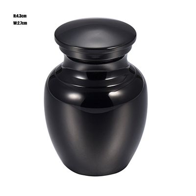 constantlife 4.3cm*2.7cm Keepsake Urns for Human Ashes - Stainless Steel High Polish Funeral Cremation Urns (Black)