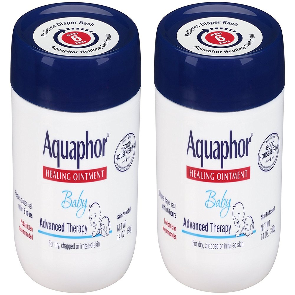 Aquaphor Baby Healing Ointment Advanced Therapy Skin Protectant, 14 Ounce (2 Pack)