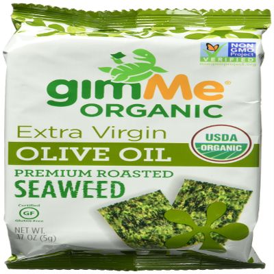 Gimme Seaweed Organic Premium Roasted Seaweed, Extra Virgin Olive Oil, 0.17 Oz