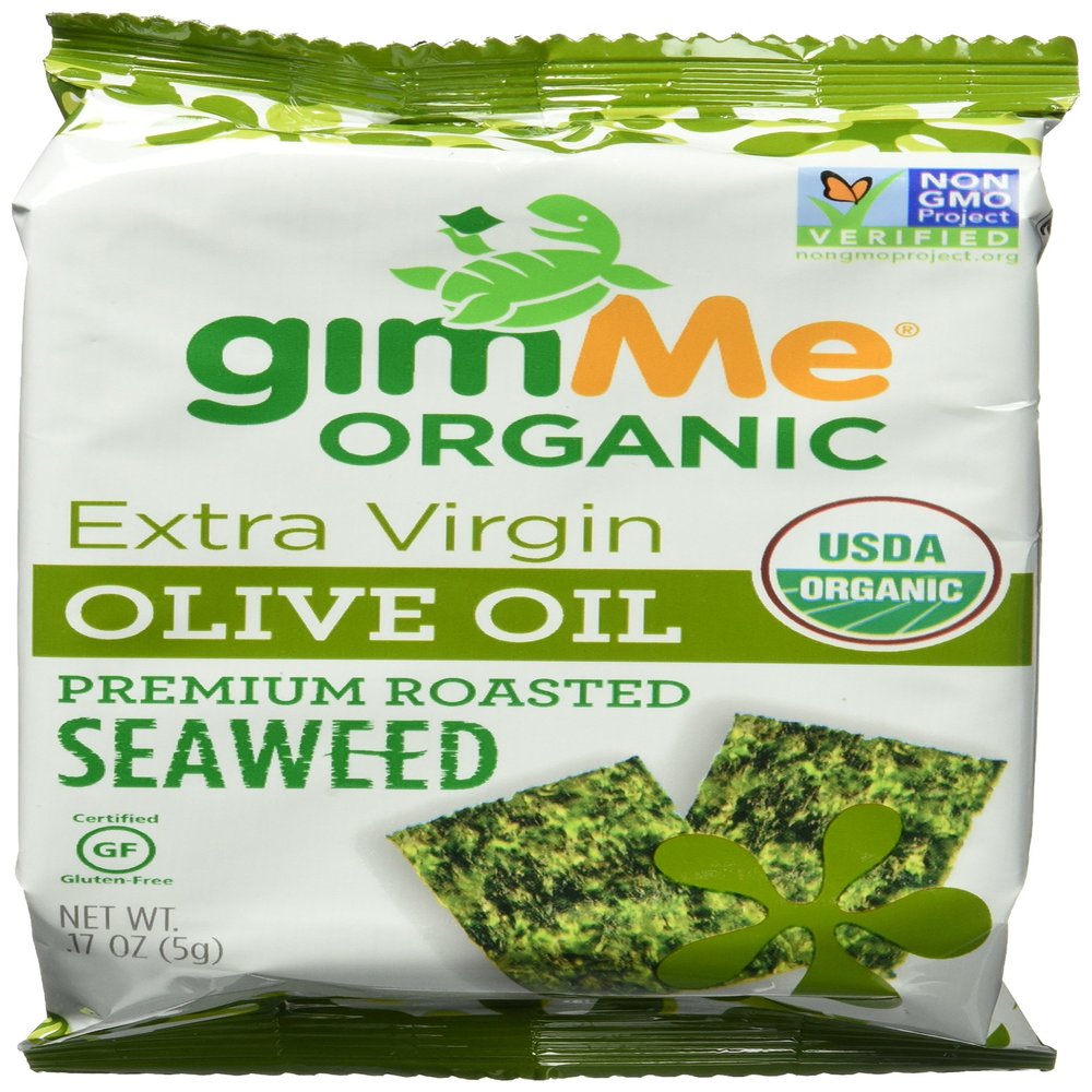 Gimme Seaweed Organic Premium Roasted Seaweed, Extra Virgin Olive Oil, 0.17 Oz