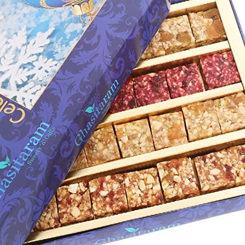 Ghasitaram Gifts Bhaidooj Gifts Sugarfree Sweets - Natural Fruit Assorted Sugarfree Sweets 400 GMS