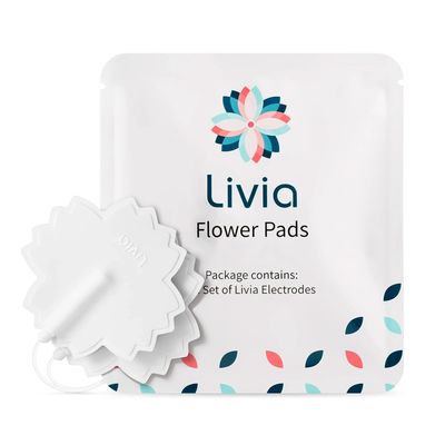 Livia Flower Pads | Electrodes Menstrual Pain Relief Device | Compact, Lightweight, Discreet | Skin-Friendly & Easy to Apply | 1 Set of Electrodes