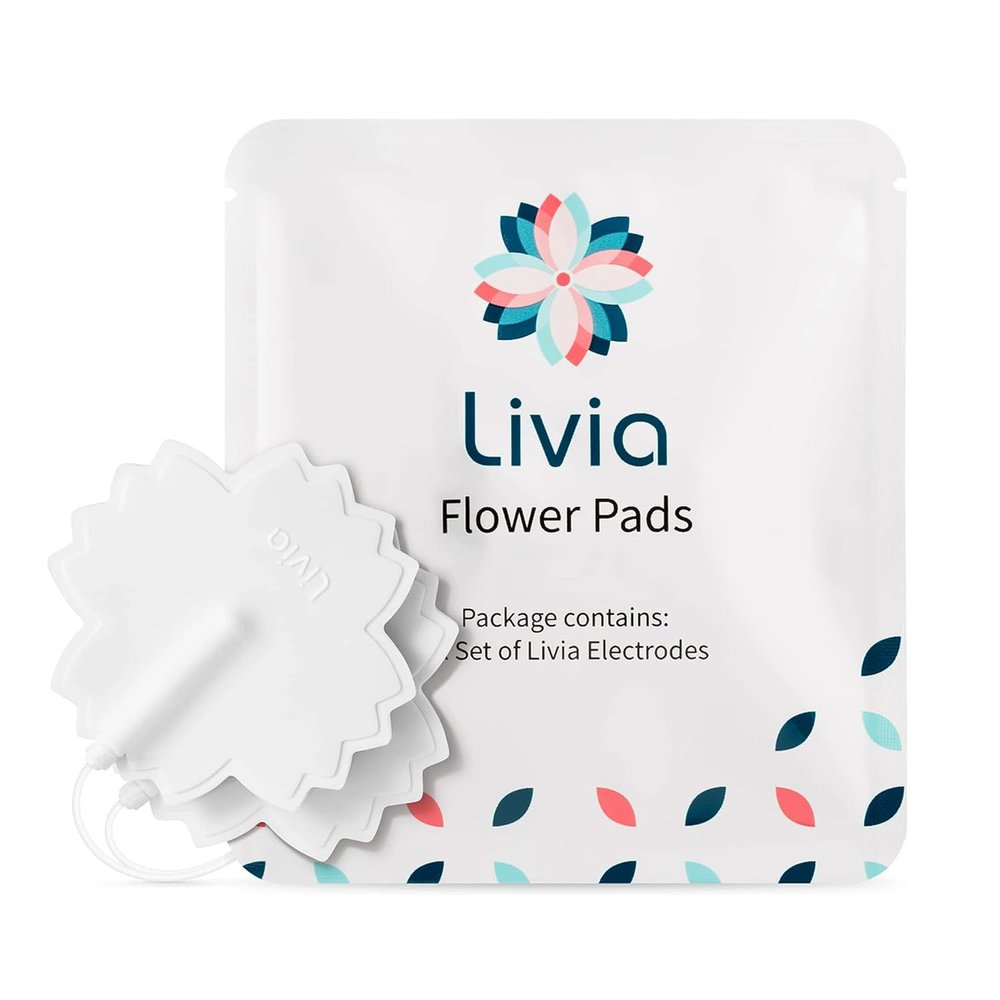 Livia Flower Pads | Electrodes Menstrual Pain Relief Device | Compact, Lightweight, Discreet | Skin-Friendly & Easy to Apply | 1 Set of Electrodes