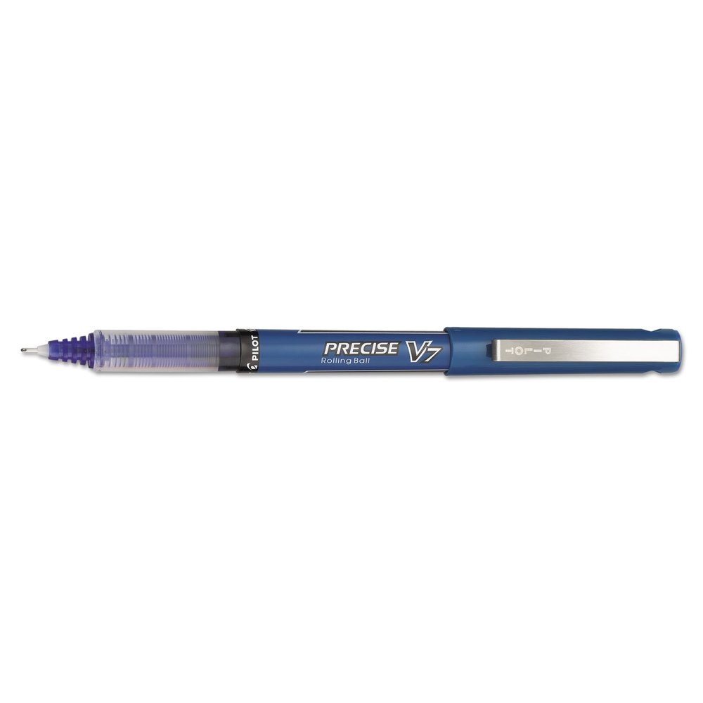 Precise V7 Roller Ball Stick Pen, Precision Point, Blue Ink, .7mm, Dozen